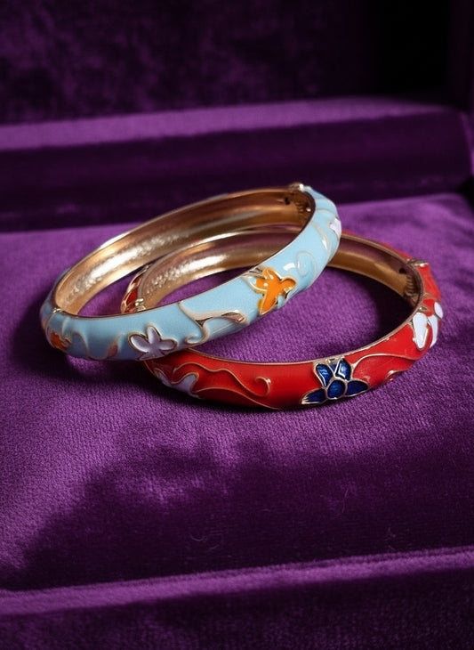 Bloom Enamel Bangle - Anti Tarnish