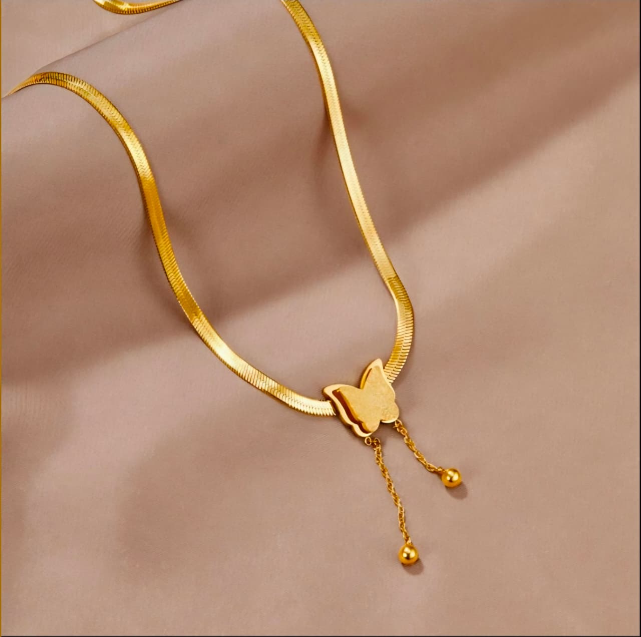Snake Chain with Butterfly - Anti Tarnish