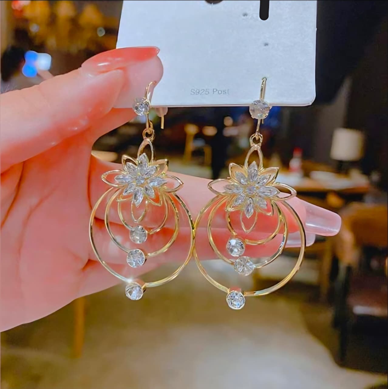 Floral Spark Hoop Earrings - Anti Tarnish